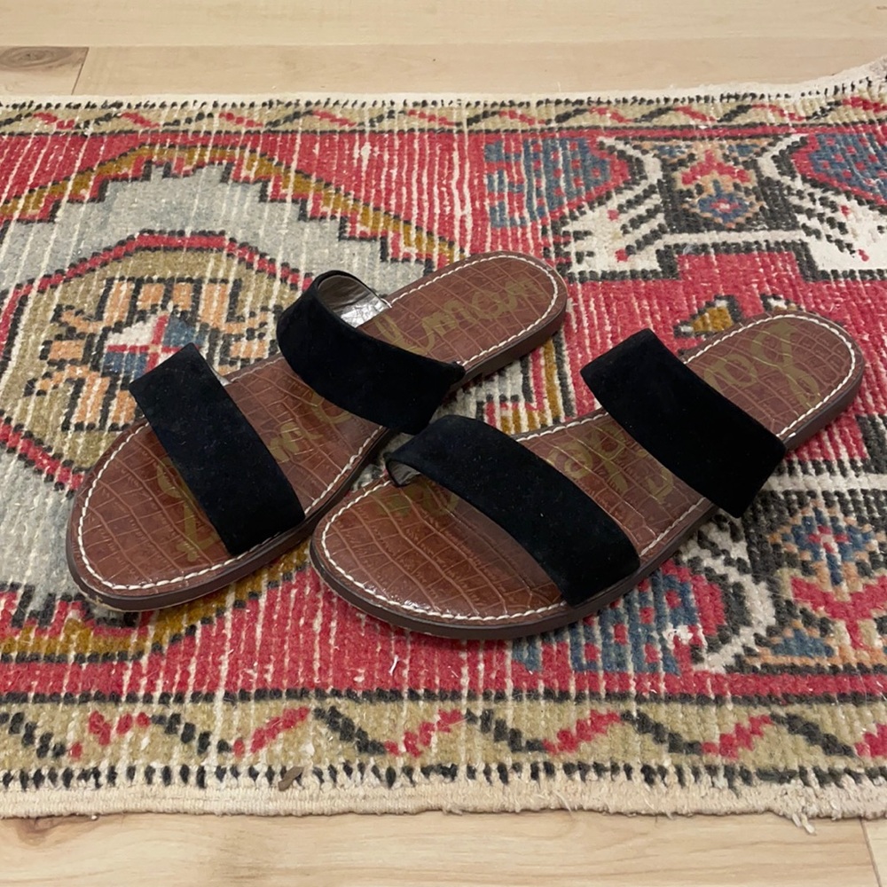 Sam Edelman Gala slide sandal - black suede, size 11